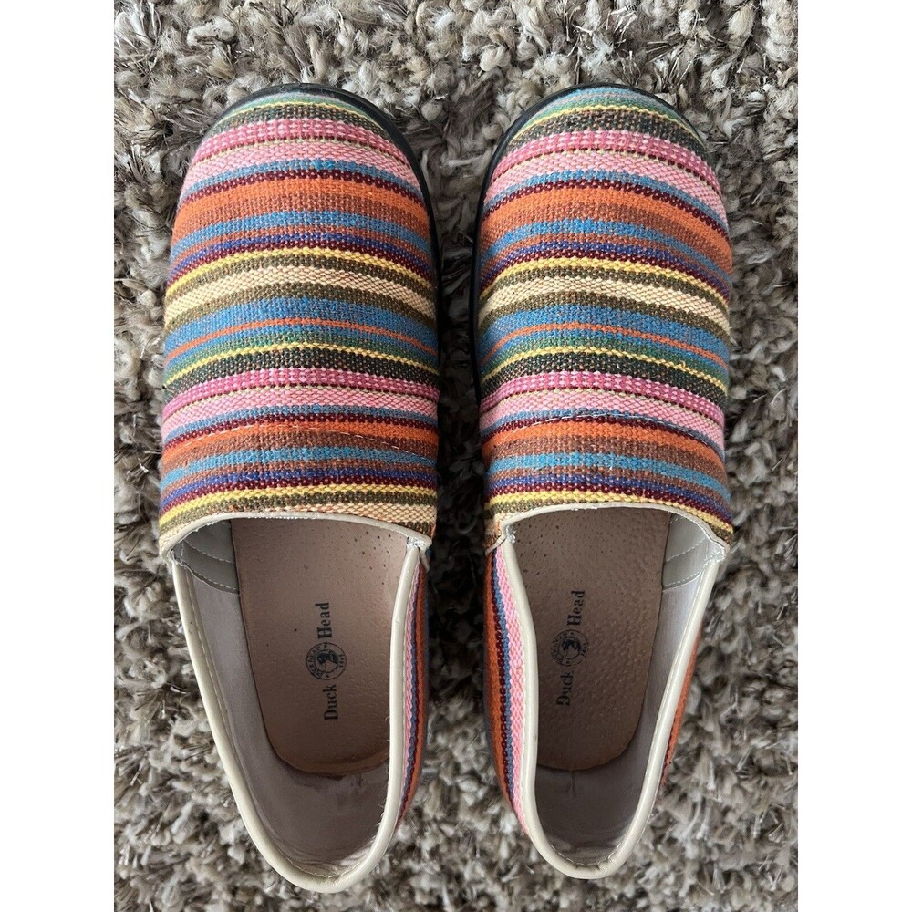 Duck Head Becky Women’s Size 8.5M Nurse Clog Shoes Multicolor Striped Comfy
